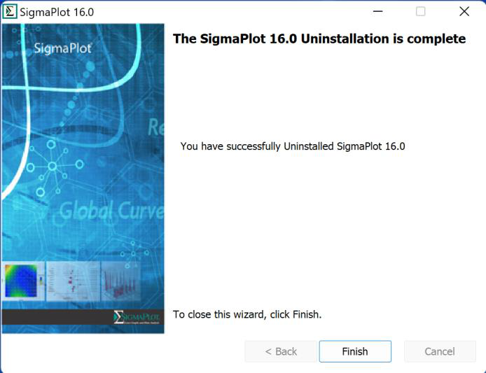 SigmaPlot 16 卸载完成界面